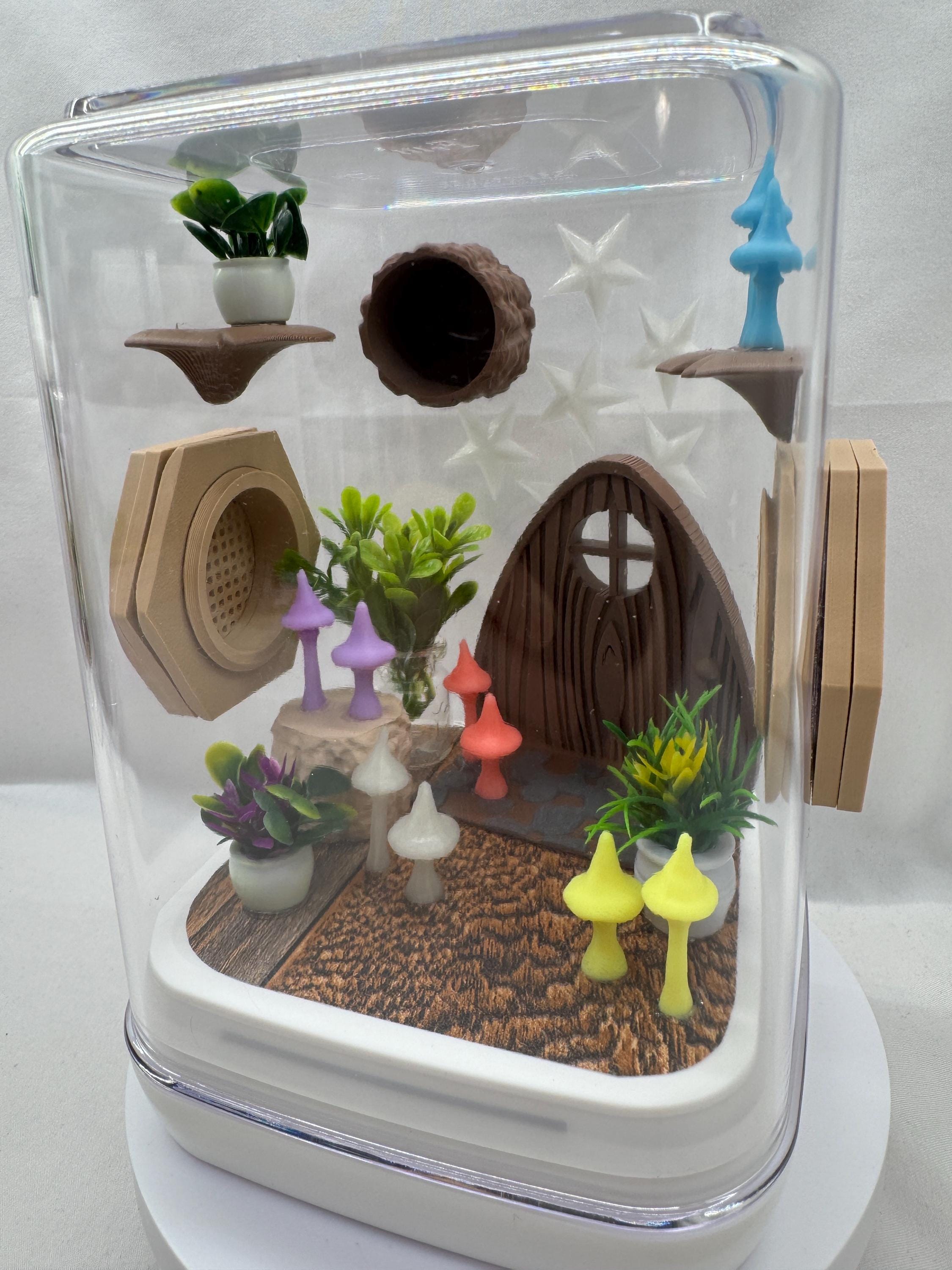 Glow Mushroom madness jumping spider enclosure,terrarium, acrylic, pet houses