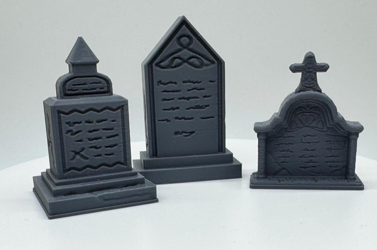 Set of 3 Gravestones for jumping spider enclosure
