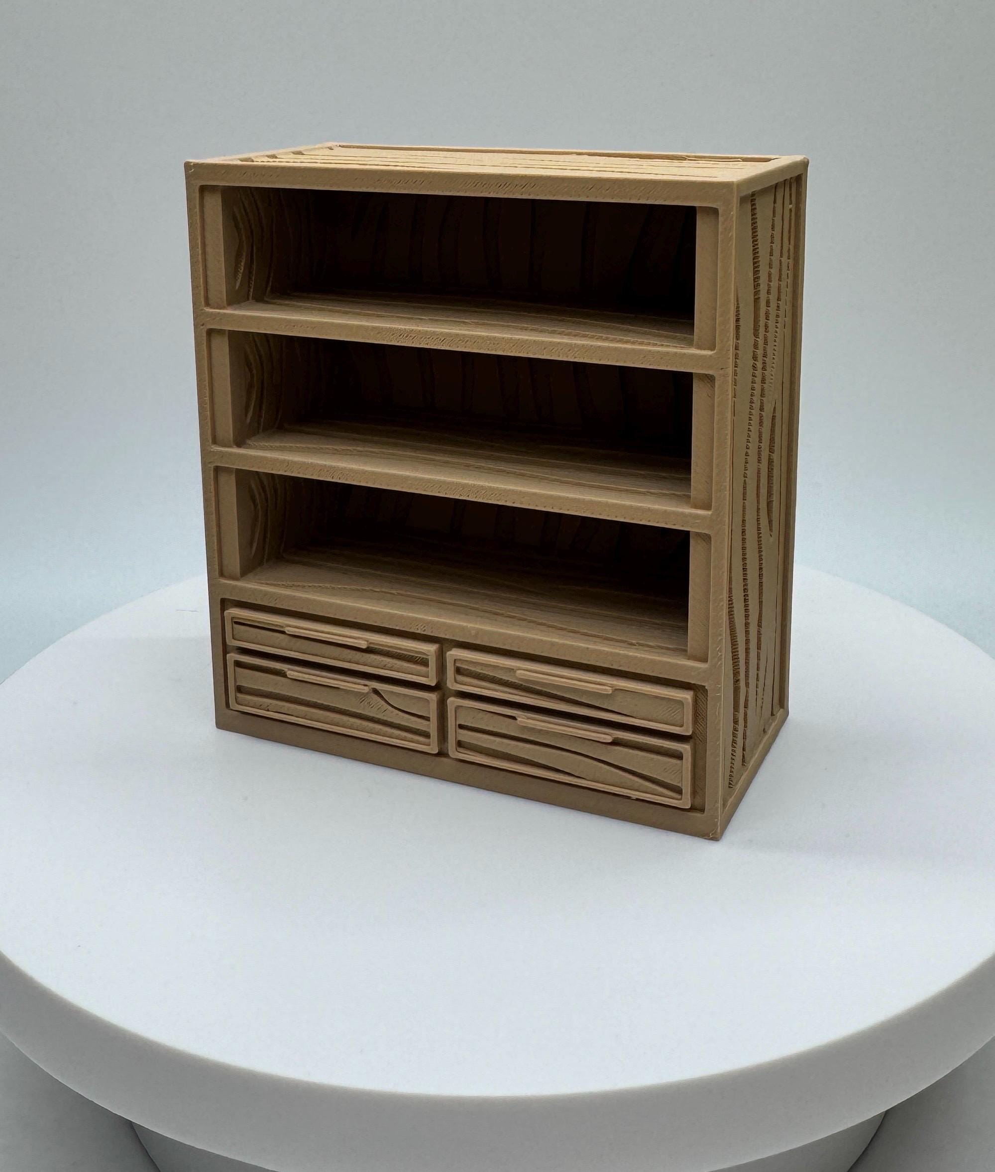 3D Printed Miniature Bookshelf - Jumping Spider Enclosure Decor
