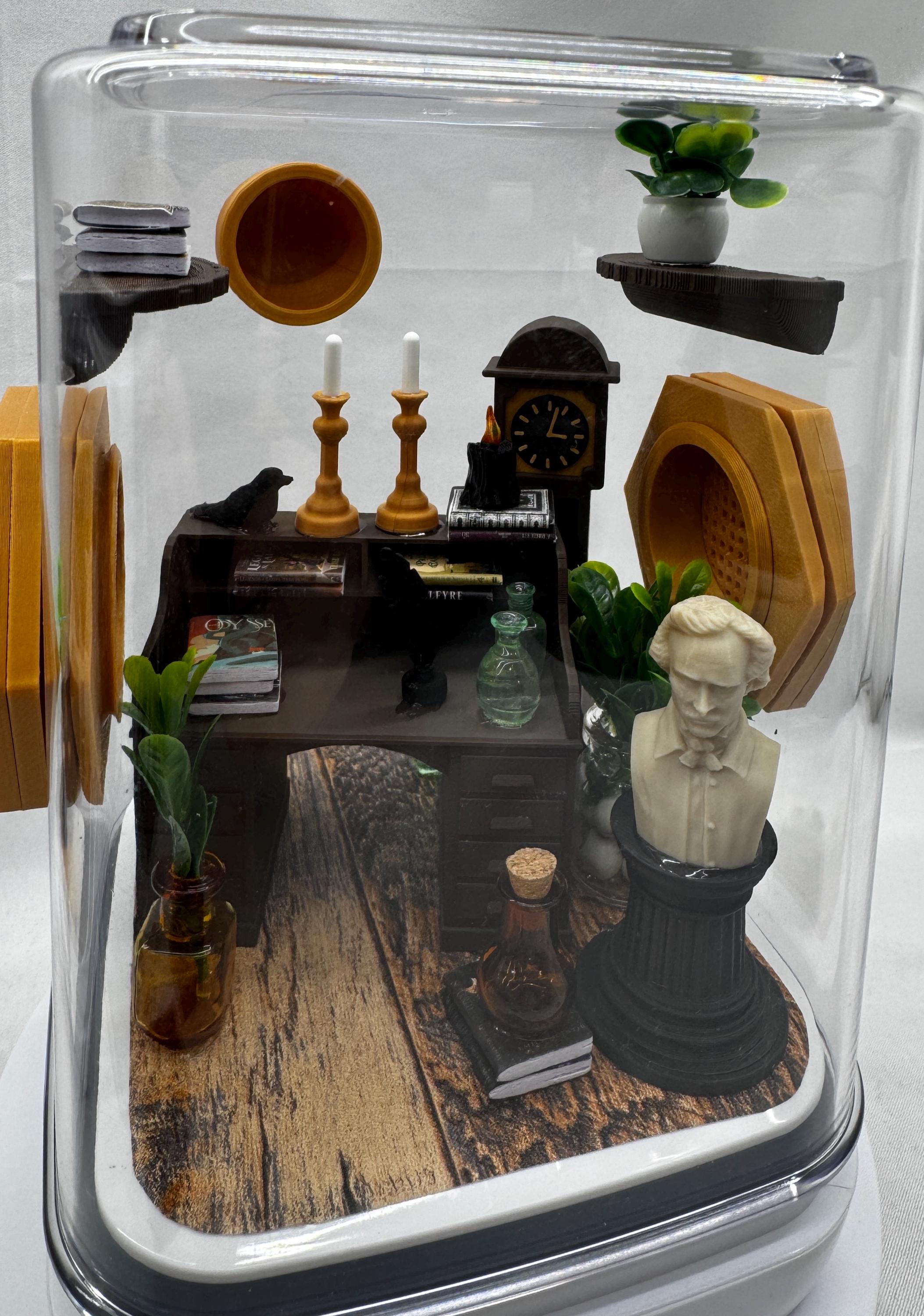 Edgar Allan Poe Jumping Spider Enclosure | Gothic Terrarium | Handmade Pet Habitat