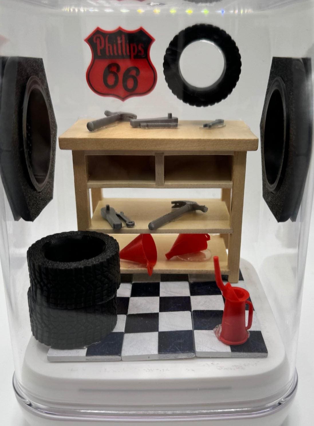 Garage Themed Jumping Spider Enclosure: Decorated Terrarium (5x5x7 in)