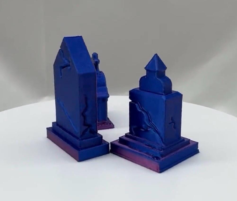 Set of 3 Gravestones for jumping spider enclosure