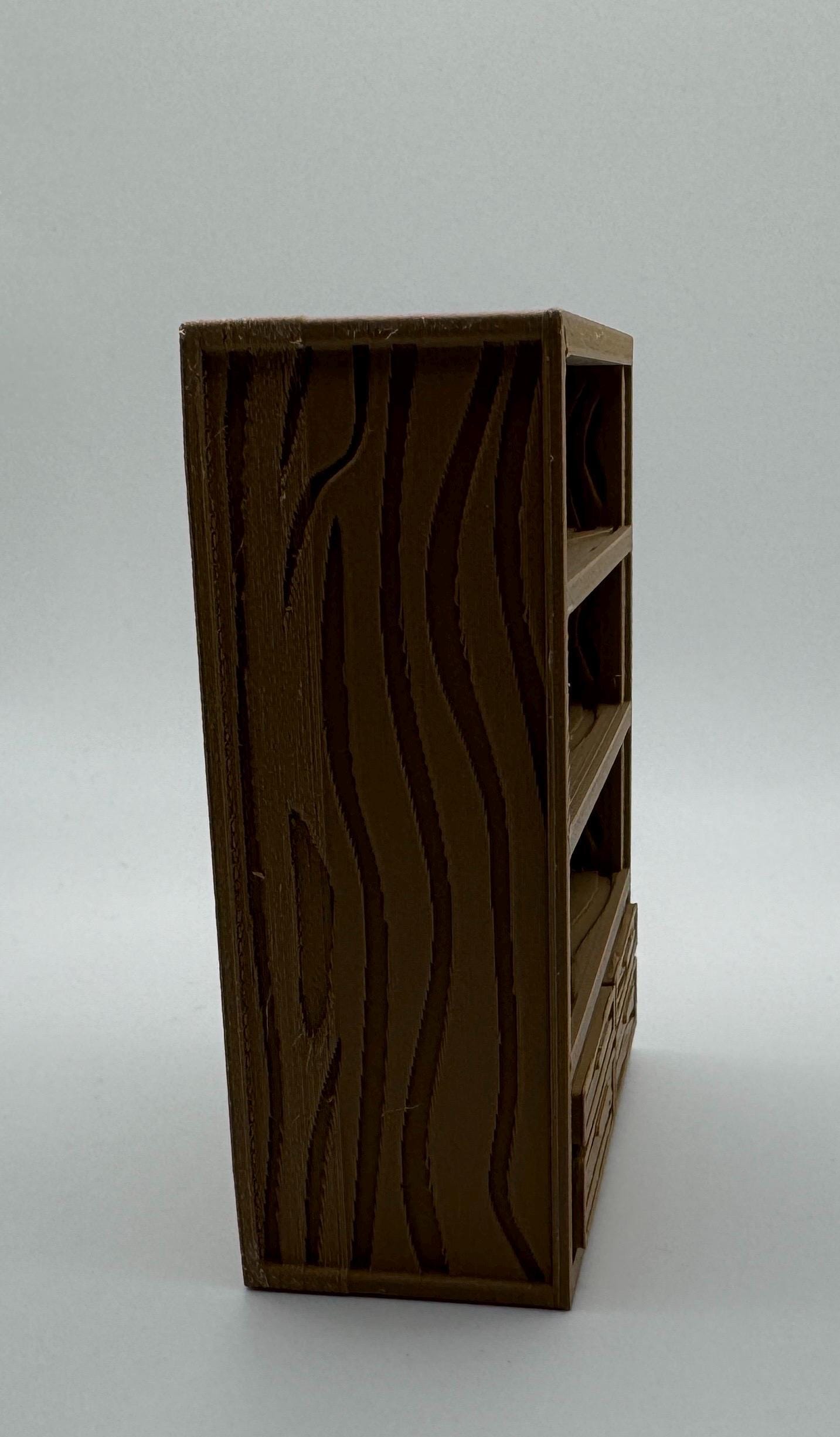 3D Printed Miniature Bookshelf - Jumping Spider Enclosure Decor