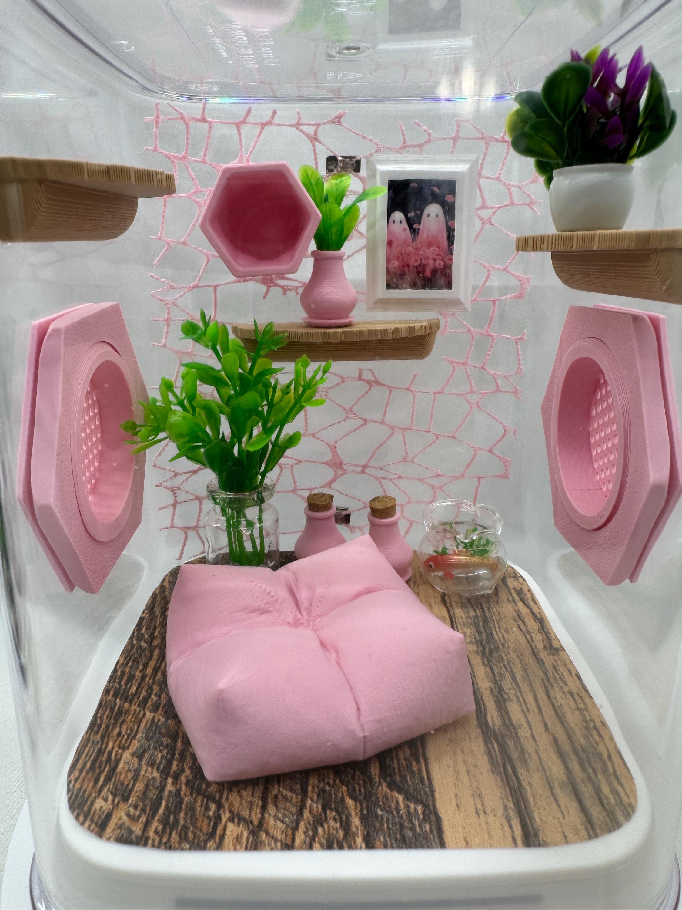 Webby Pink Paradise Jumping Spider Terrarium, Customizable Enclosure & Accessories for Pet Arachnids