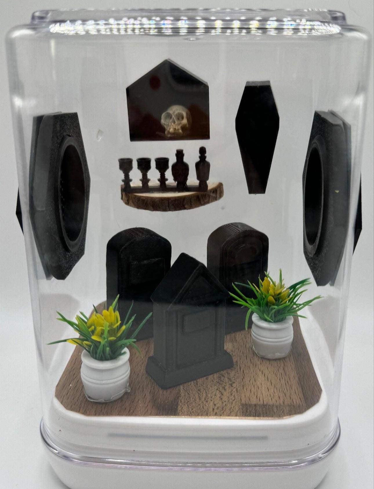3D Printed Jumping Spider Enclosure: Gothic Graveyard Terrarium