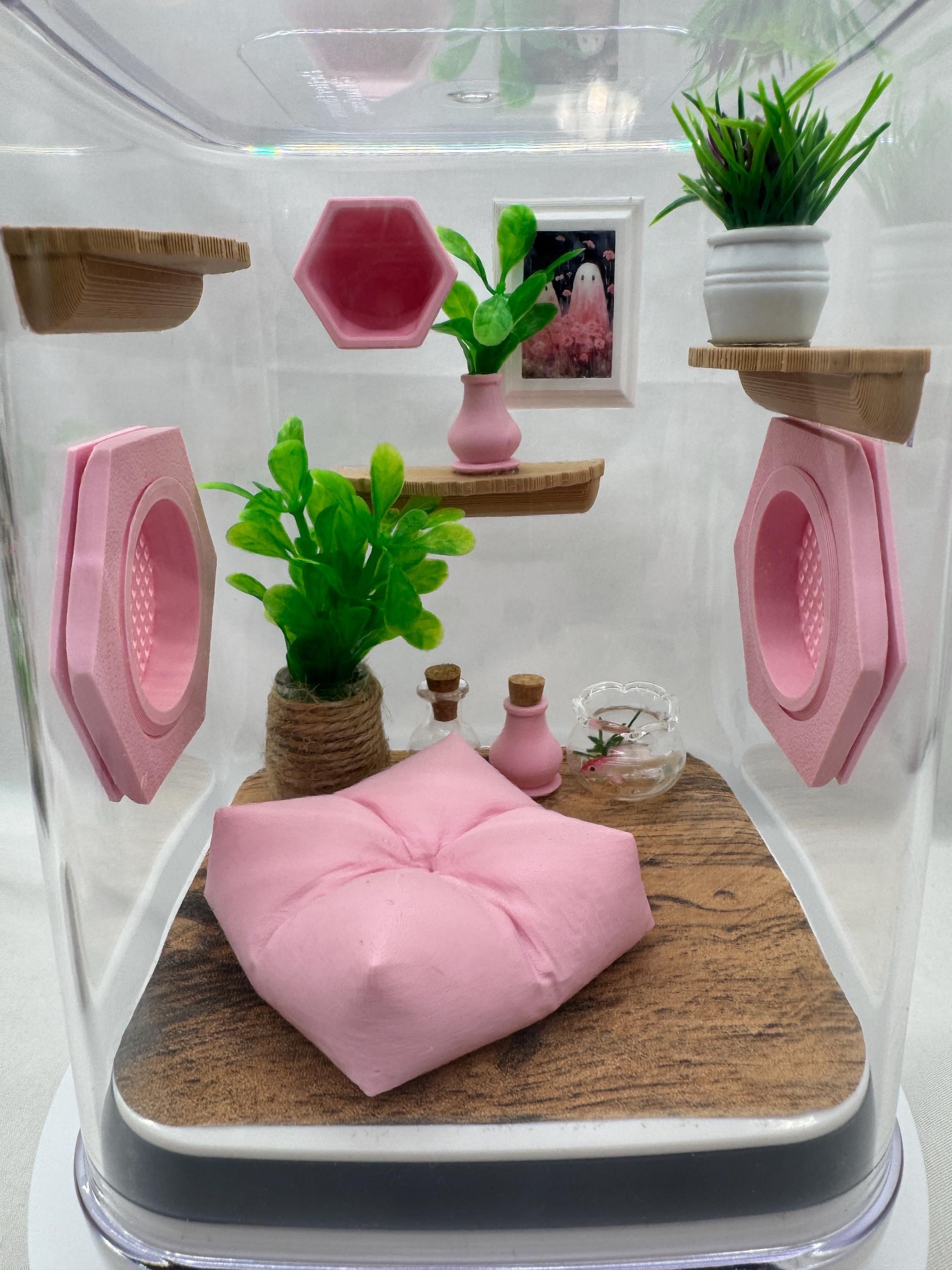 Pink Paradise Jumping Spider Terrarium: Customizable Enclosure & Accessories for Pet Arachnids