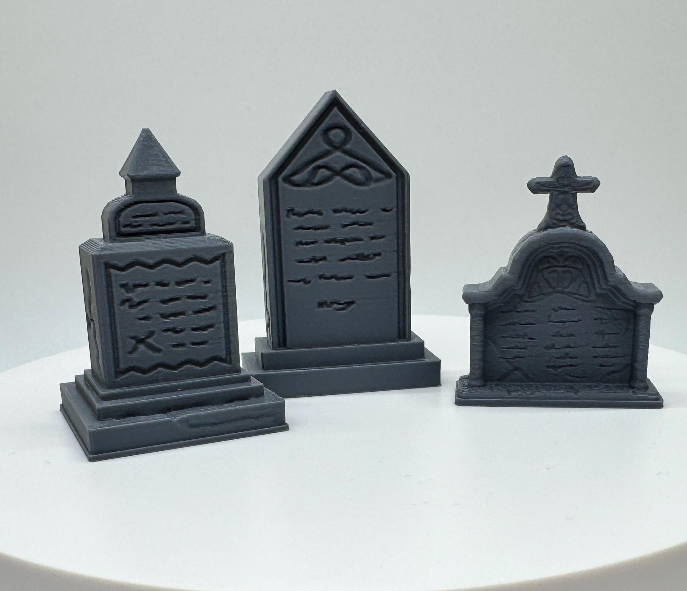 Set of 3 Gravestones for jumping spider enclosure