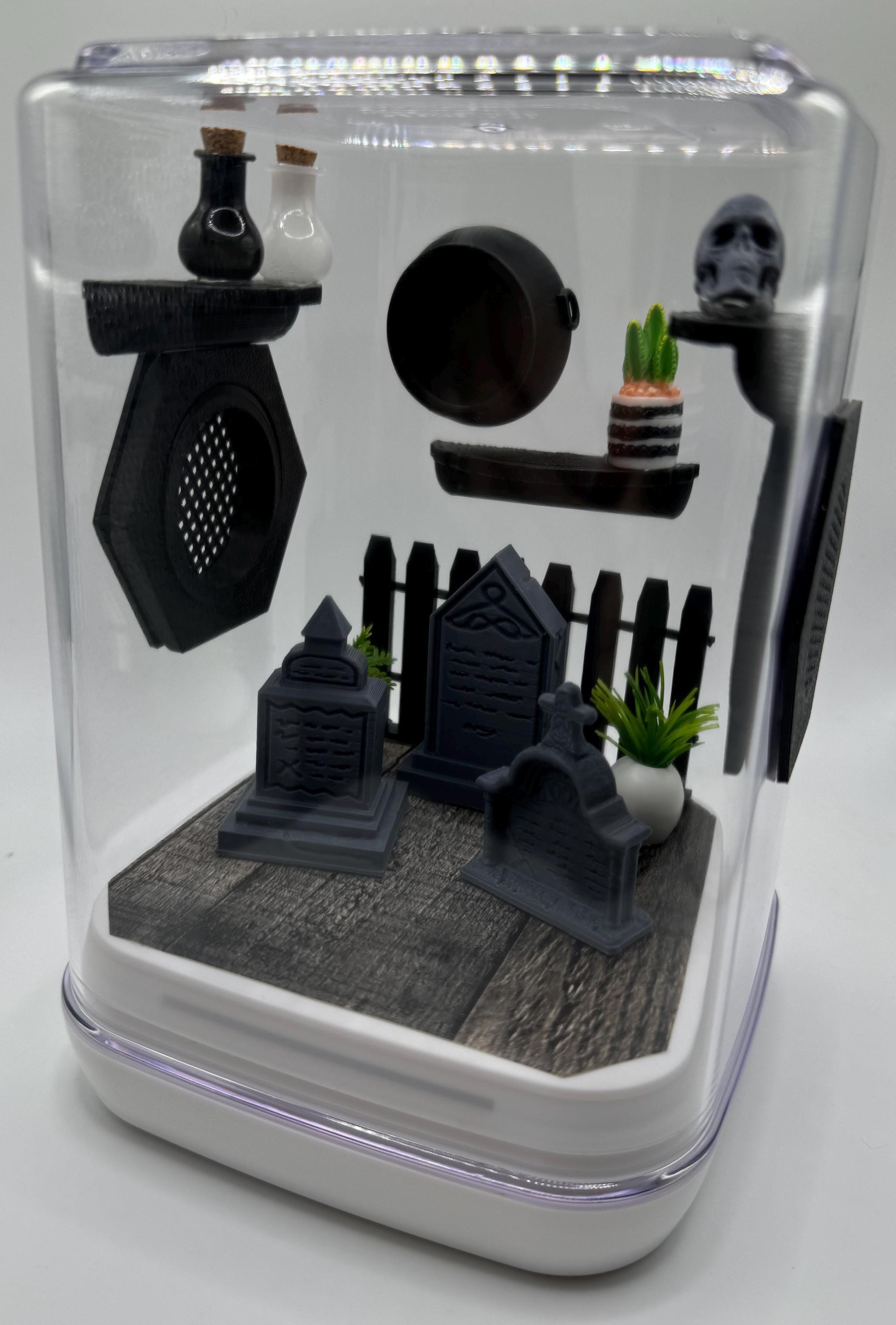 Accessories for The Graveyard 2.0 jumping spider enclosure,accessories,3d printed,decor