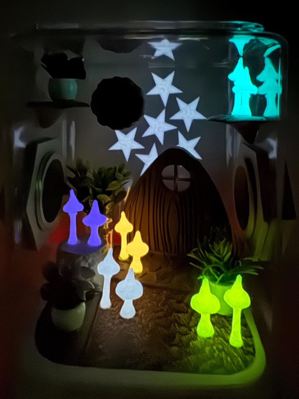 Glow Mushroom madness jumping spider enclosure,terrarium, acrylic, pet houses