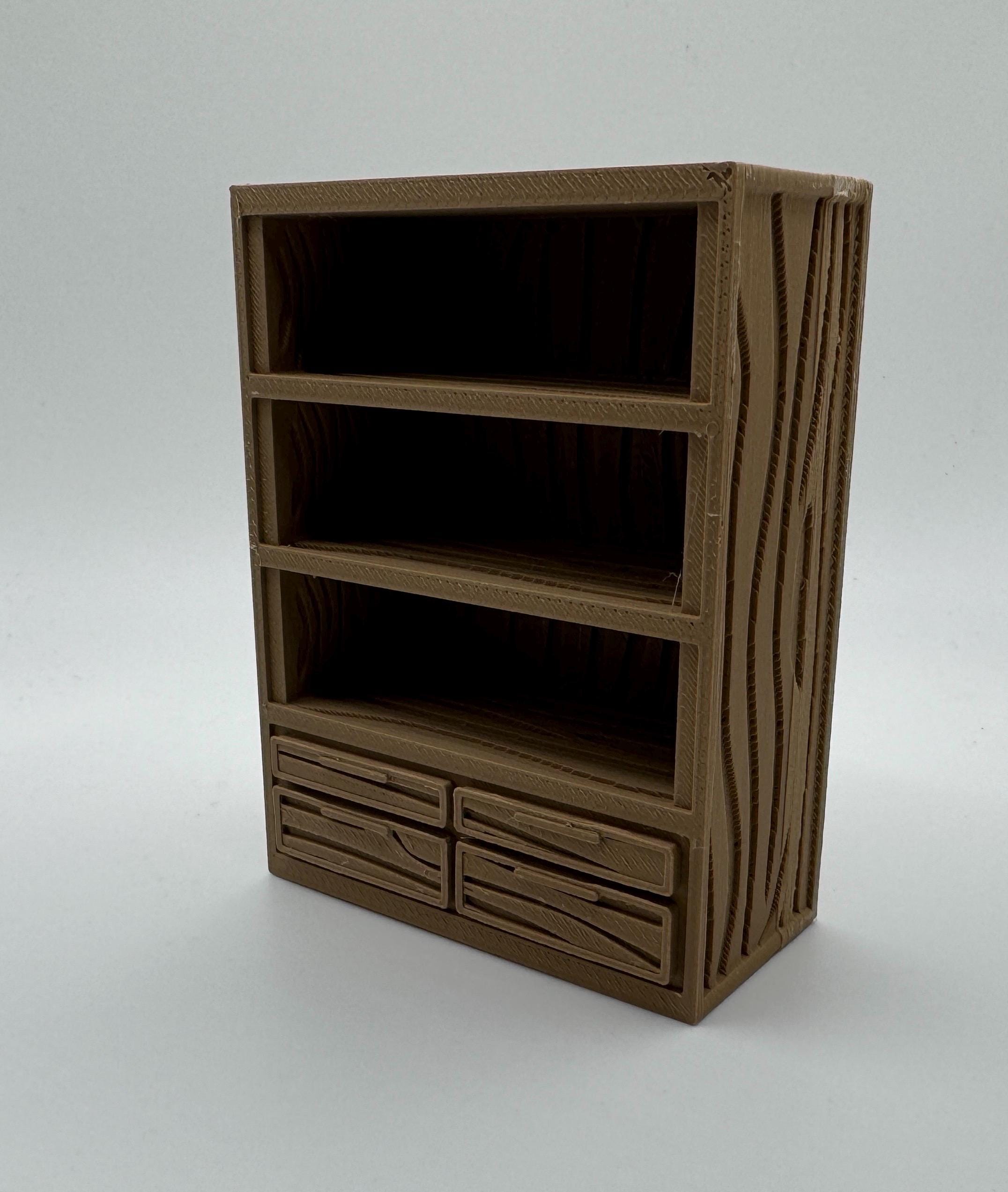 3D Printed Miniature Bookshelf - Jumping Spider Enclosure Decor