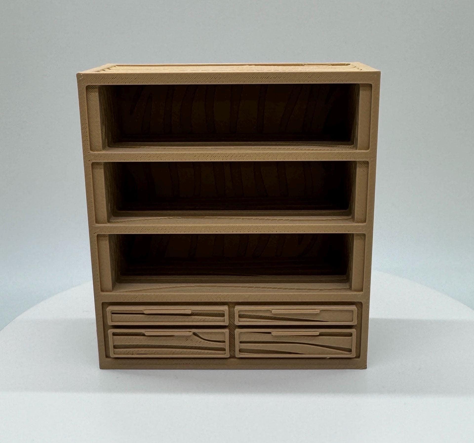 3D Printed Miniature Bookshelf - Jumping Spider Enclosure Decor