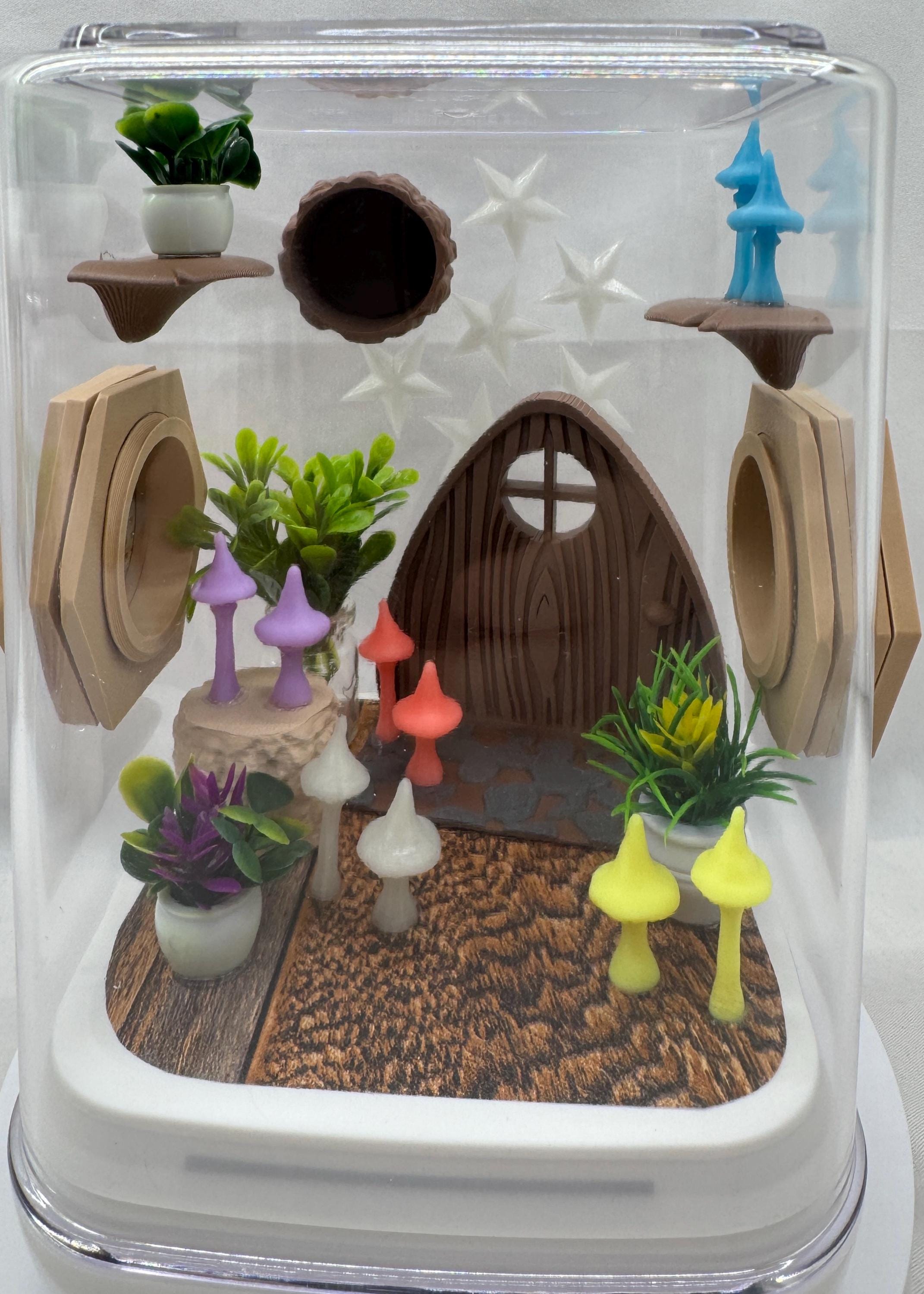 Glow Mushroom madness jumping spider enclosure,terrarium, acrylic, pet houses