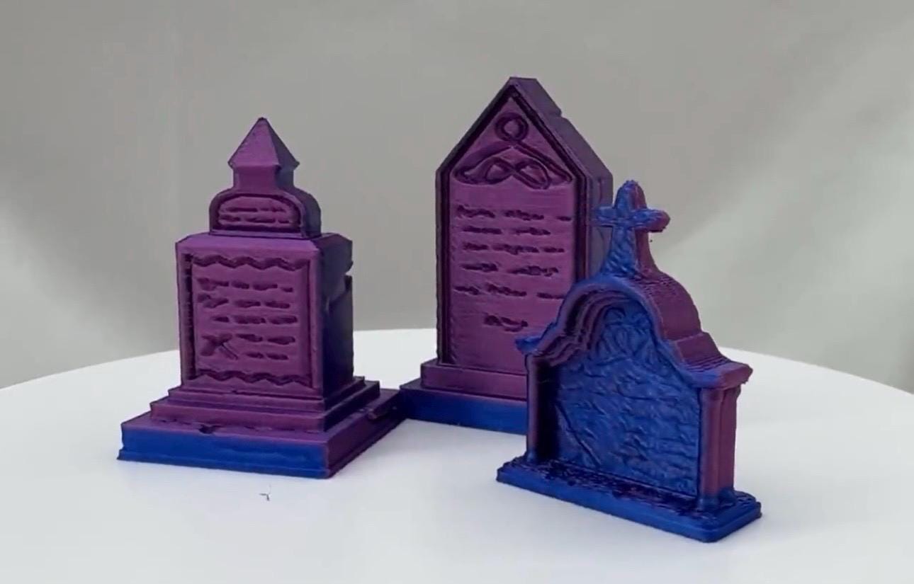 Set of 3 Gravestones for jumping spider enclosure