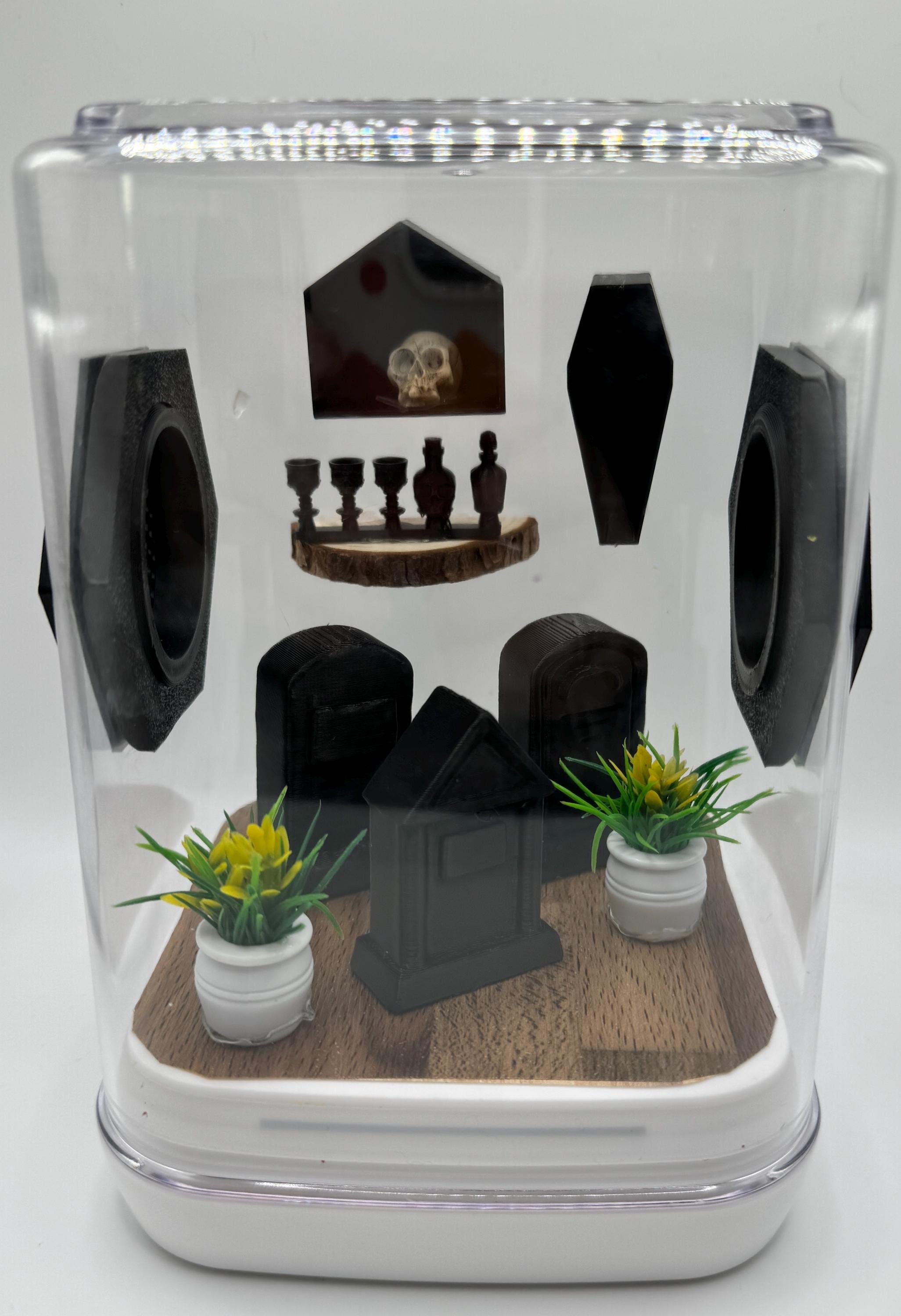3D Printed Jumping Spider Enclosure: Gothic Graveyard Terrarium