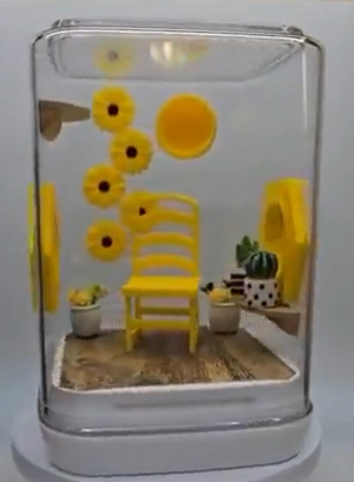 Sunflower Jumping Spider Enclosure: Decorated Spider Habitat